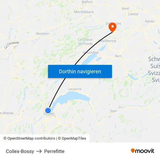 Collex-Bossy to Perrefitte map