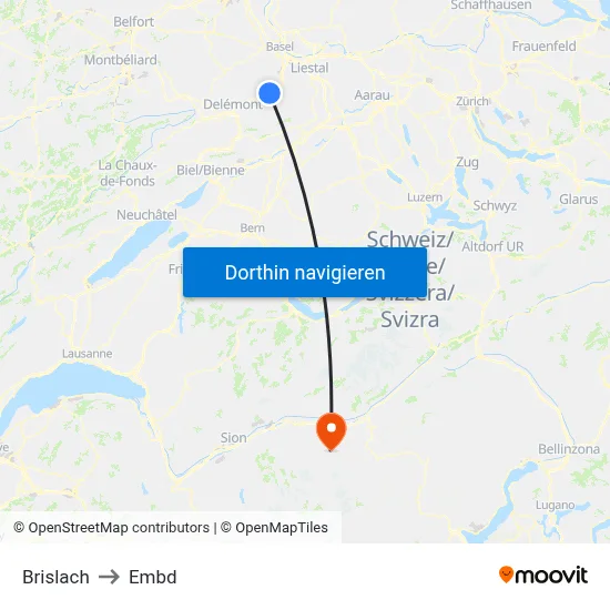 Brislach to Embd map