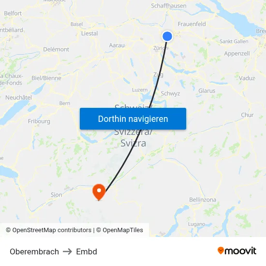 Oberembrach to Embd map