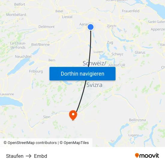 Staufen to Embd map