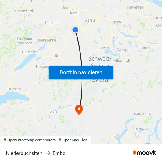 Niederbuchsiten to Embd map