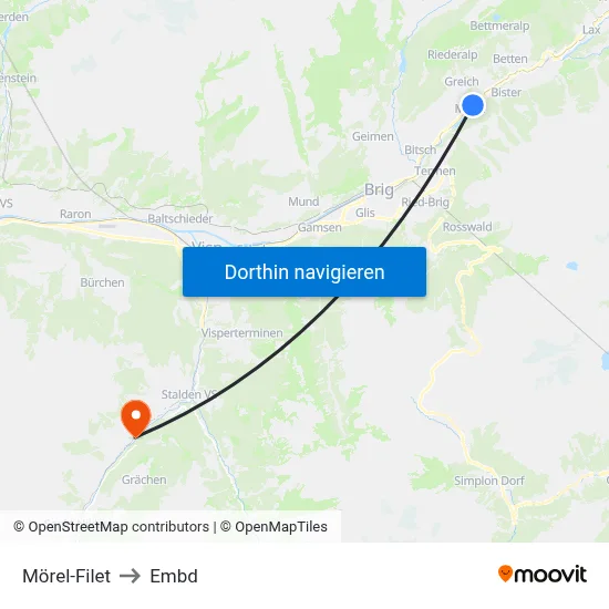 Mörel-Filet to Embd map