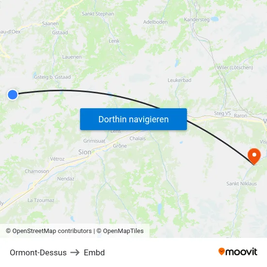Ormont-Dessus to Embd map