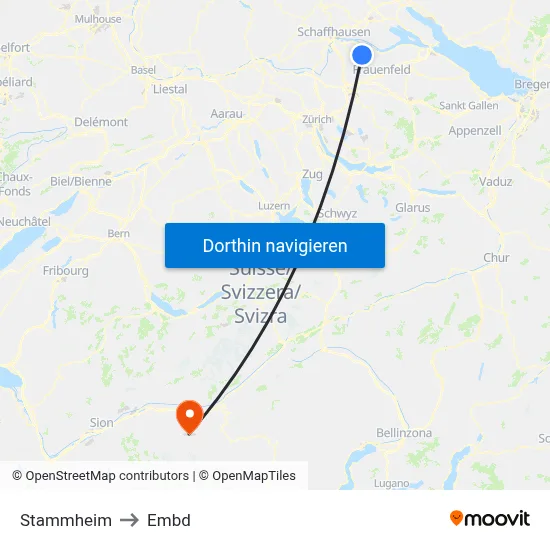 Stammheim to Embd map