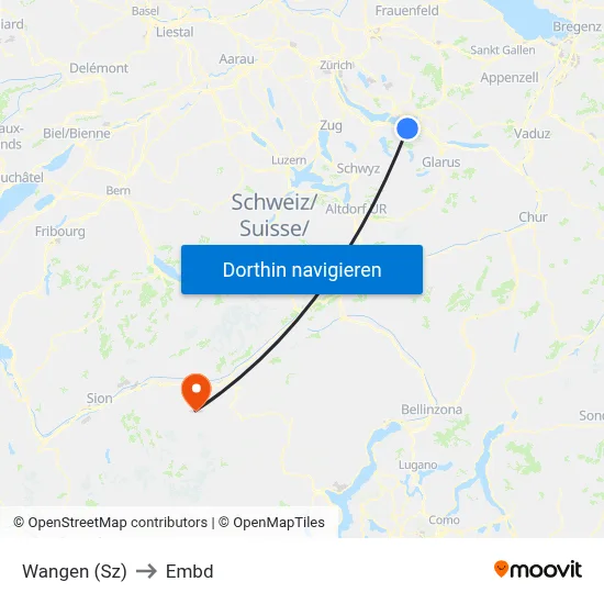 Wangen (Sz) to Embd map