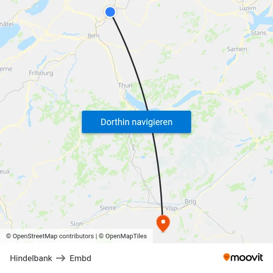 Hindelbank to Embd map