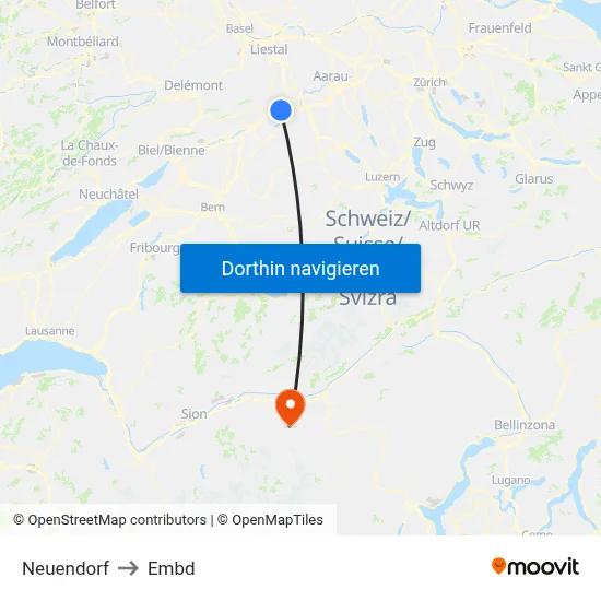 Neuendorf to Embd map