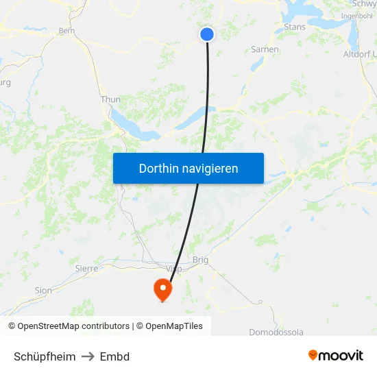Schüpfheim to Embd map