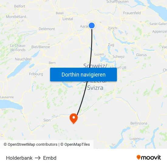 Holderbank to Embd map