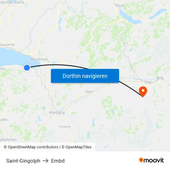 Saint-Gingolph to Embd map