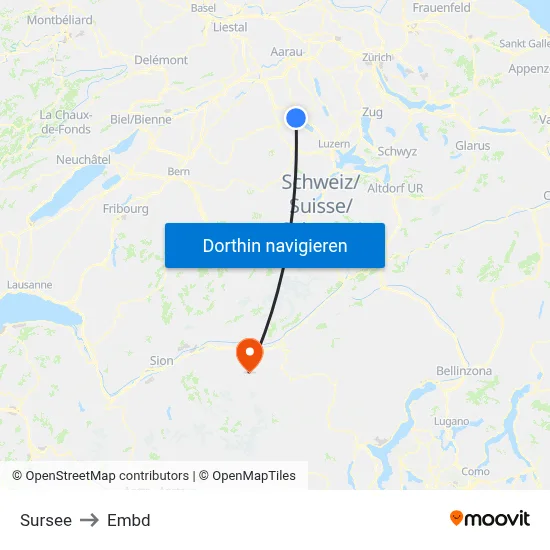 Sursee to Embd map