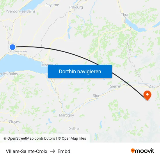 Villars-Sainte-Croix to Embd map