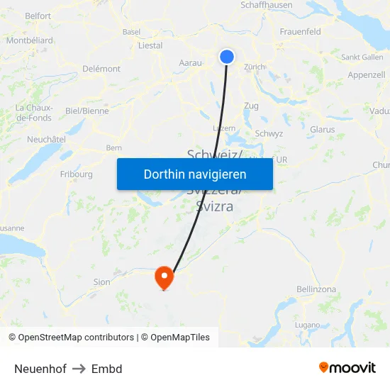 Neuenhof to Embd map