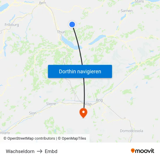 Wachseldorn to Embd map
