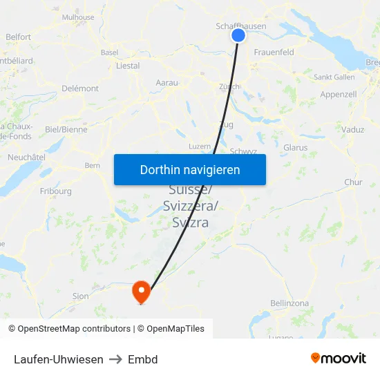 Laufen-Uhwiesen to Embd map