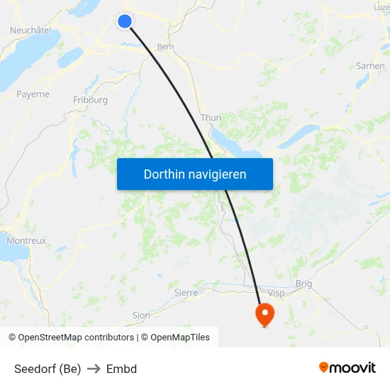 Seedorf (Be) to Embd map