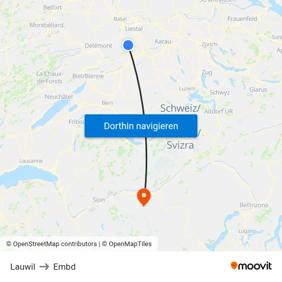 Lauwil to Embd map