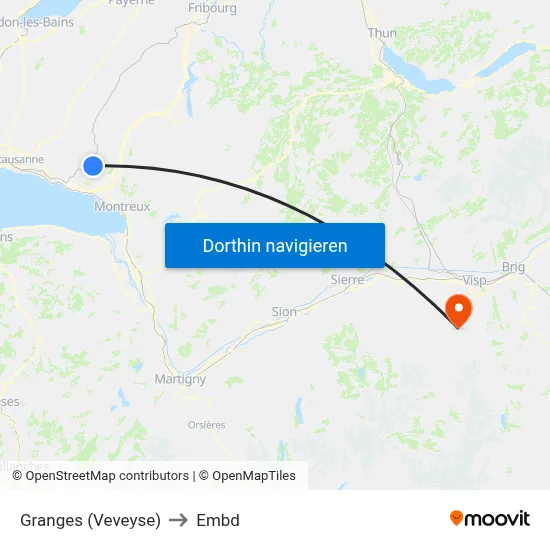 Granges (Veveyse) to Embd map