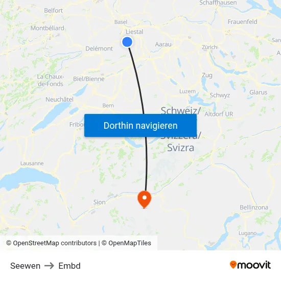 Seewen to Embd map