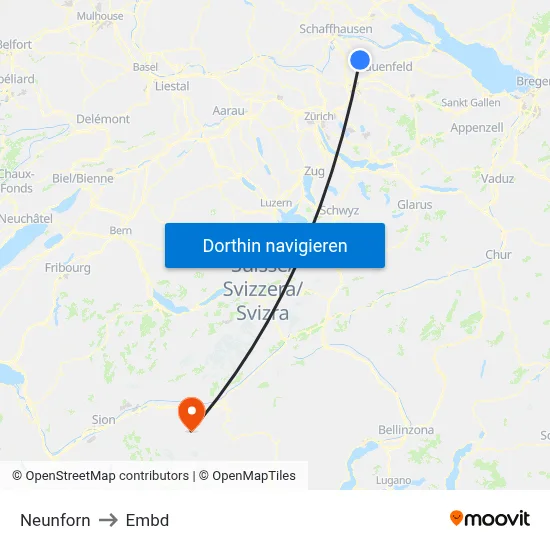 Neunforn to Embd map