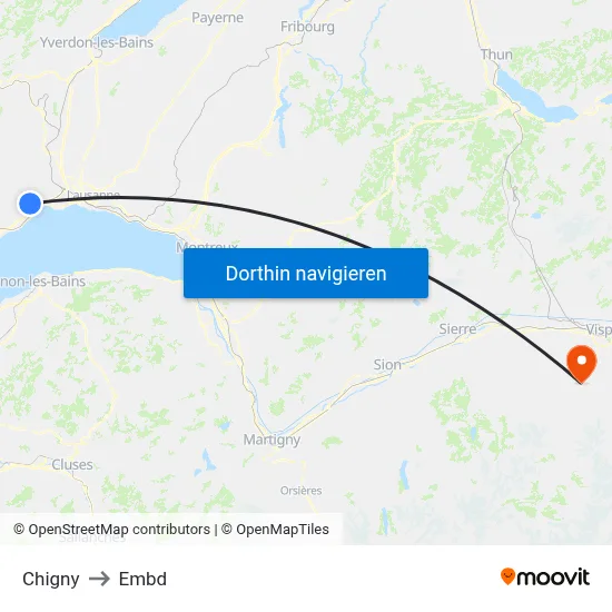 Chigny to Embd map
