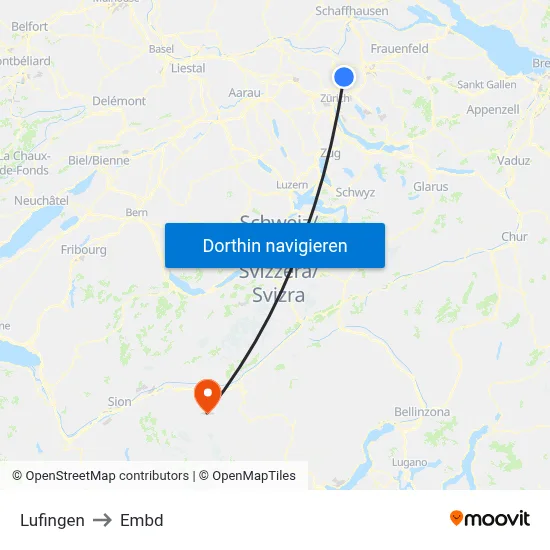Lufingen to Embd map