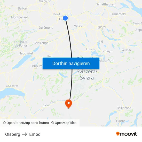 Olsberg to Embd map