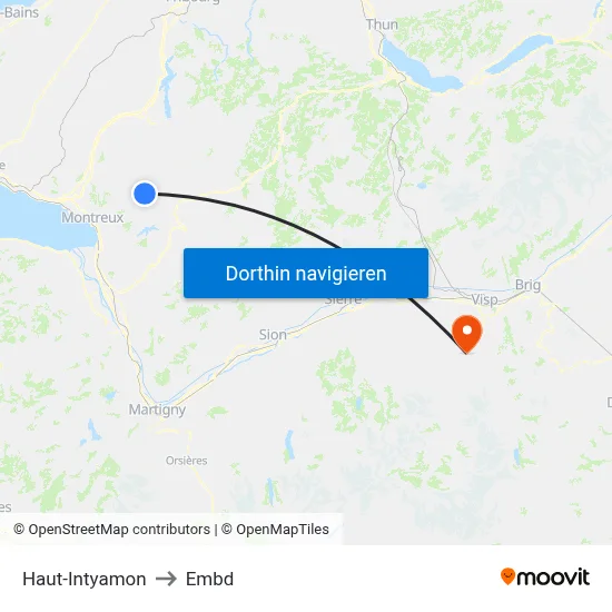 Haut-Intyamon to Embd map