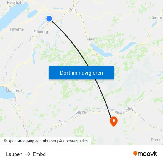 Laupen to Embd map