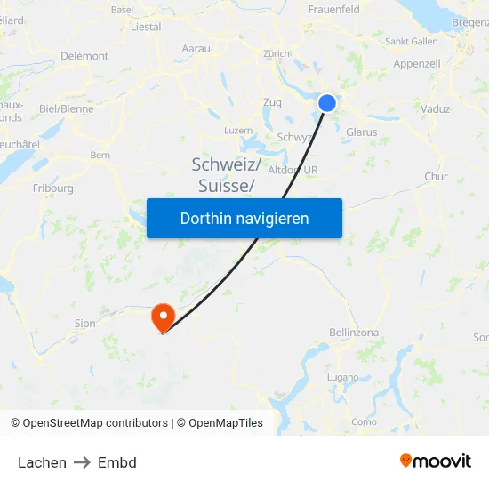 Lachen to Embd map