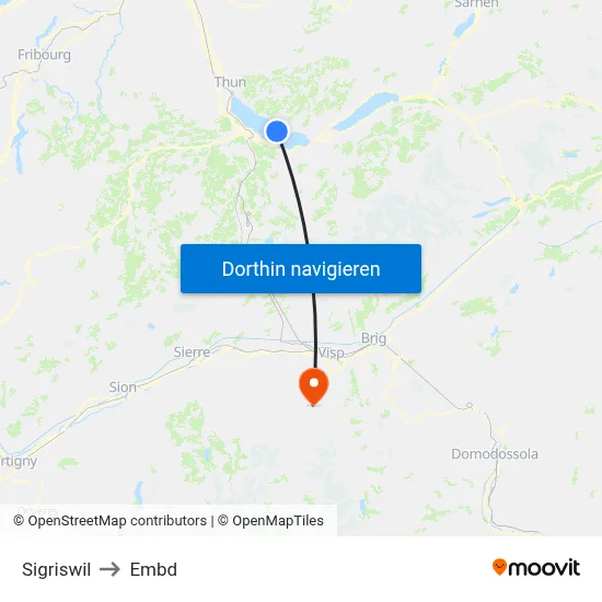 Sigriswil to Embd map