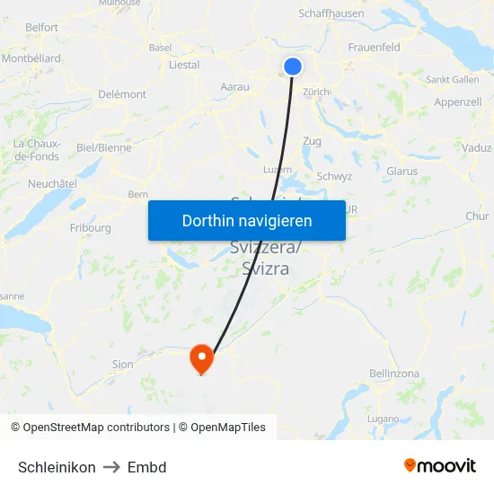 Schleinikon to Embd map