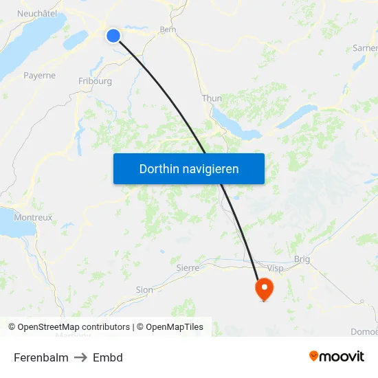 Ferenbalm to Embd map