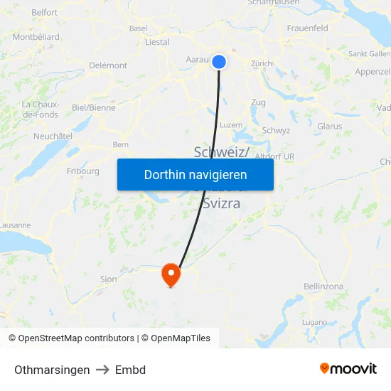 Othmarsingen to Embd map
