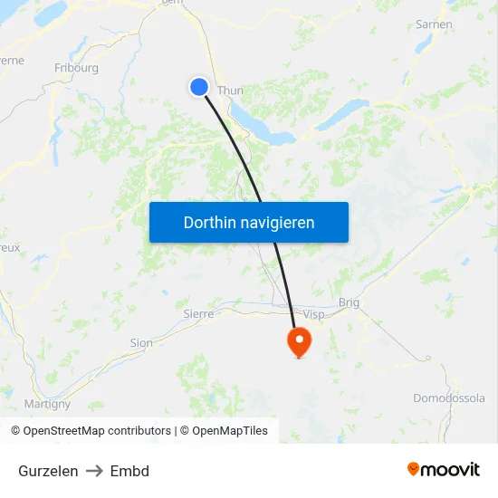 Gurzelen to Embd map