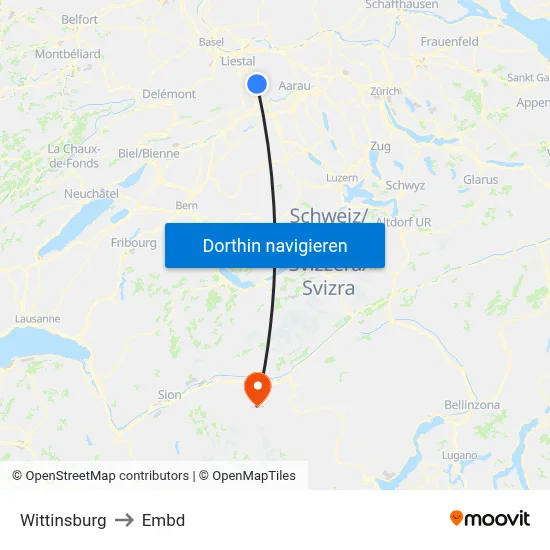 Wittinsburg to Embd map