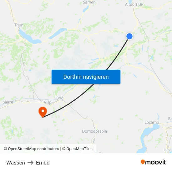 Wassen to Embd map