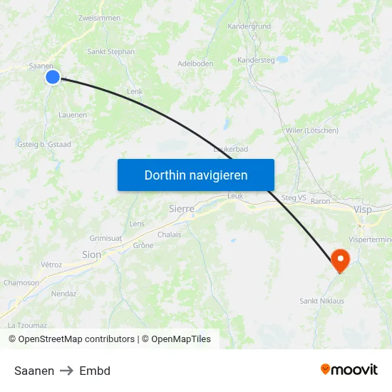 Saanen to Embd map