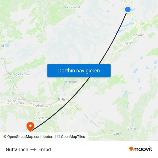 Guttannen to Embd map