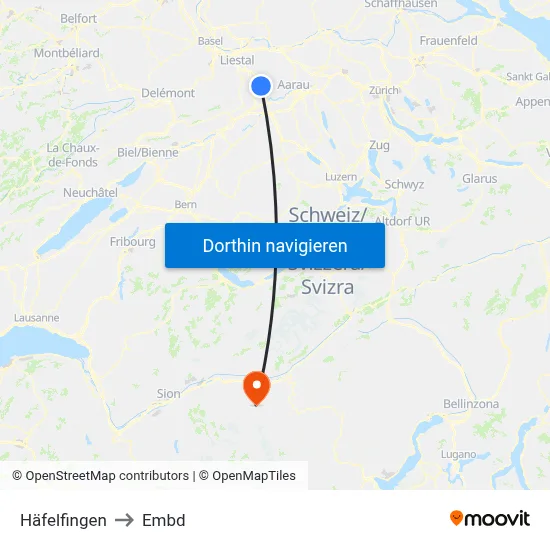 Häfelfingen to Embd map