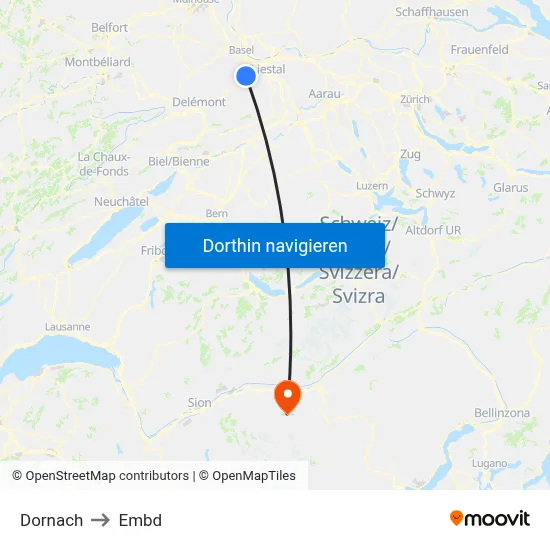 Dornach to Embd map