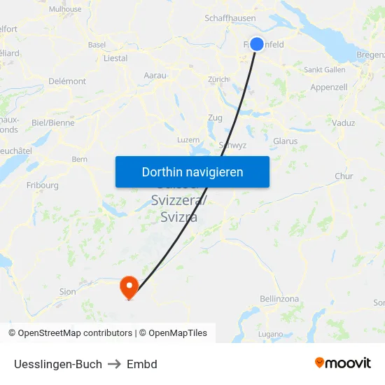 Uesslingen-Buch to Embd map