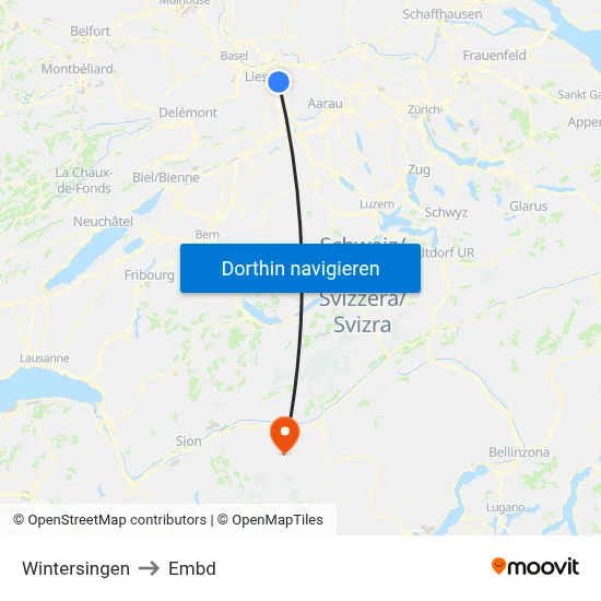 Wintersingen to Embd map