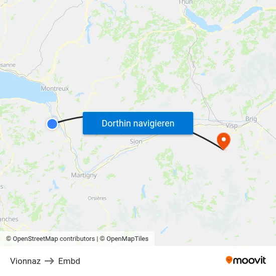 Vionnaz to Embd map