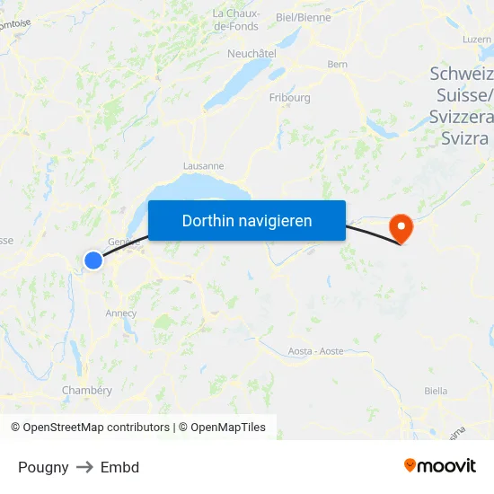 Pougny to Embd map