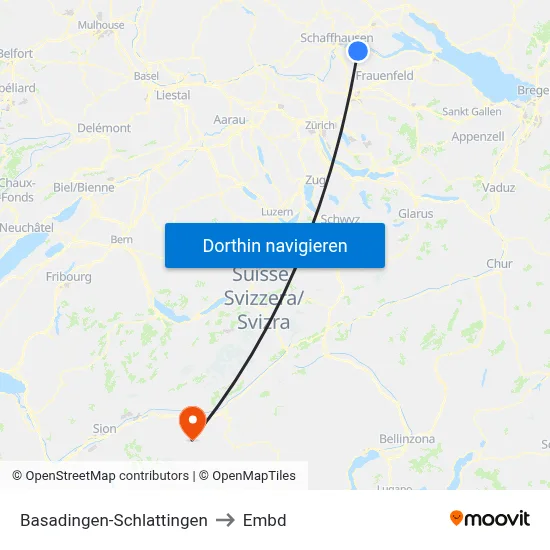 Basadingen-Schlattingen to Embd map