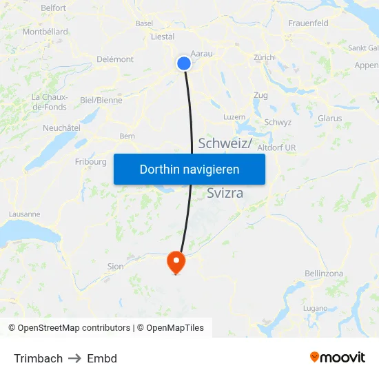 Trimbach to Embd map