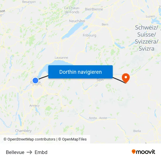 Bellevue to Embd map