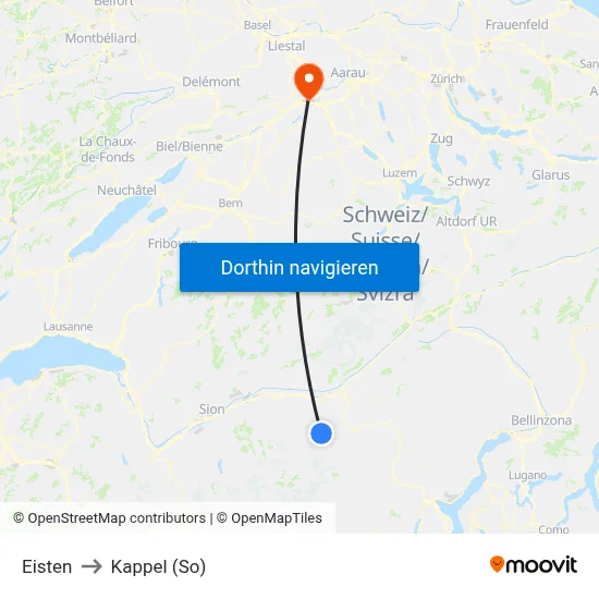 Eisten to Kappel (So) map