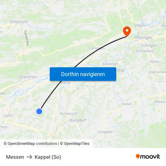 Messen to Kappel (So) map